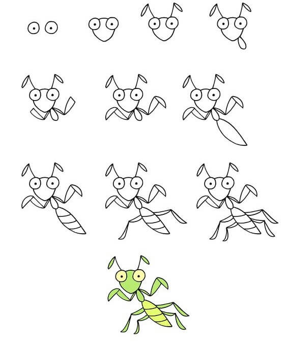 Mantis süß zeichnen ideen