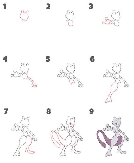 Zeichnen Lernen Mewtwo