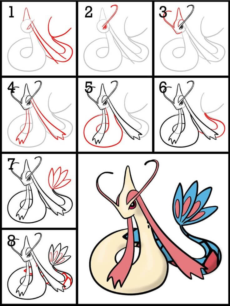 Milotic zeichnen ideen