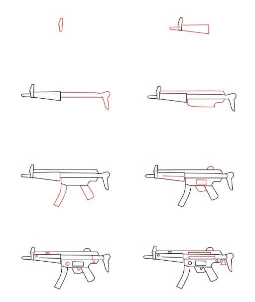 Zeichnen Lernen Mp5 Pistole