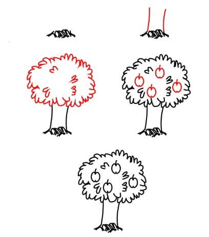 Zeichnen Lernen Obstbäume (3)
