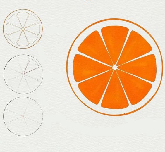 Orange halbieren 3 zeichnen ideen