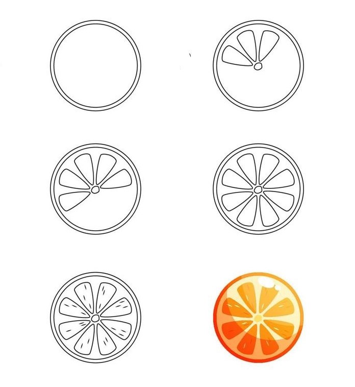 Orange halbieren 4 zeichnen ideen