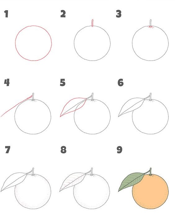 Orange zeichnen ideen