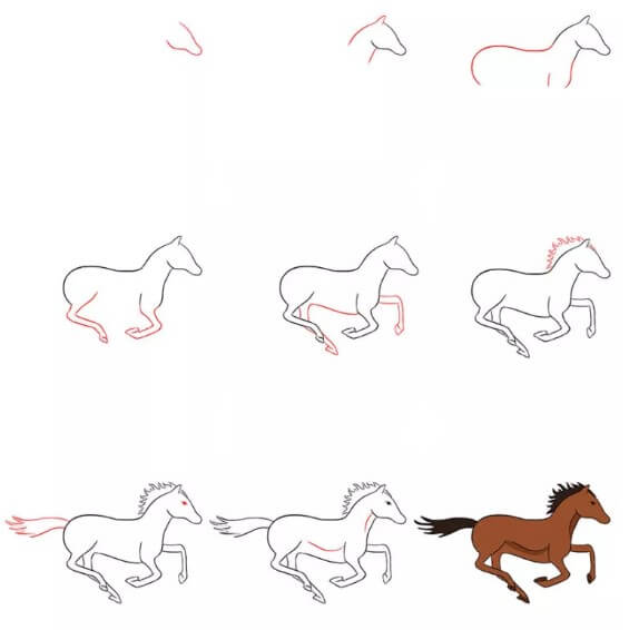 Zeichnen Lernen Pferdeidee (10)