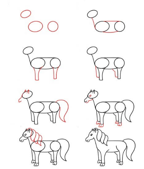 Zeichnen Lernen Pferdeidee (3)