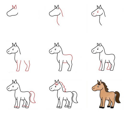 Zeichnen Lernen Pferdeidee (6)