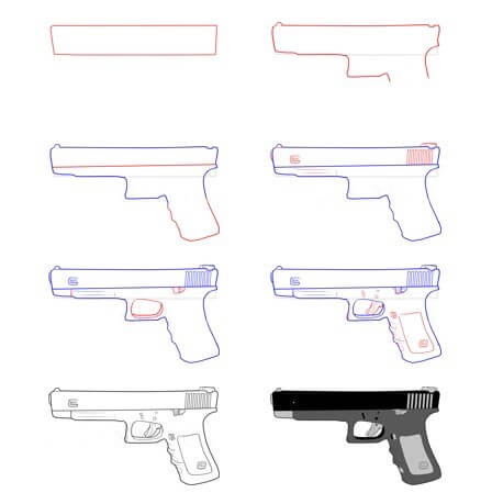 Zeichnen Lernen Pistole (2)