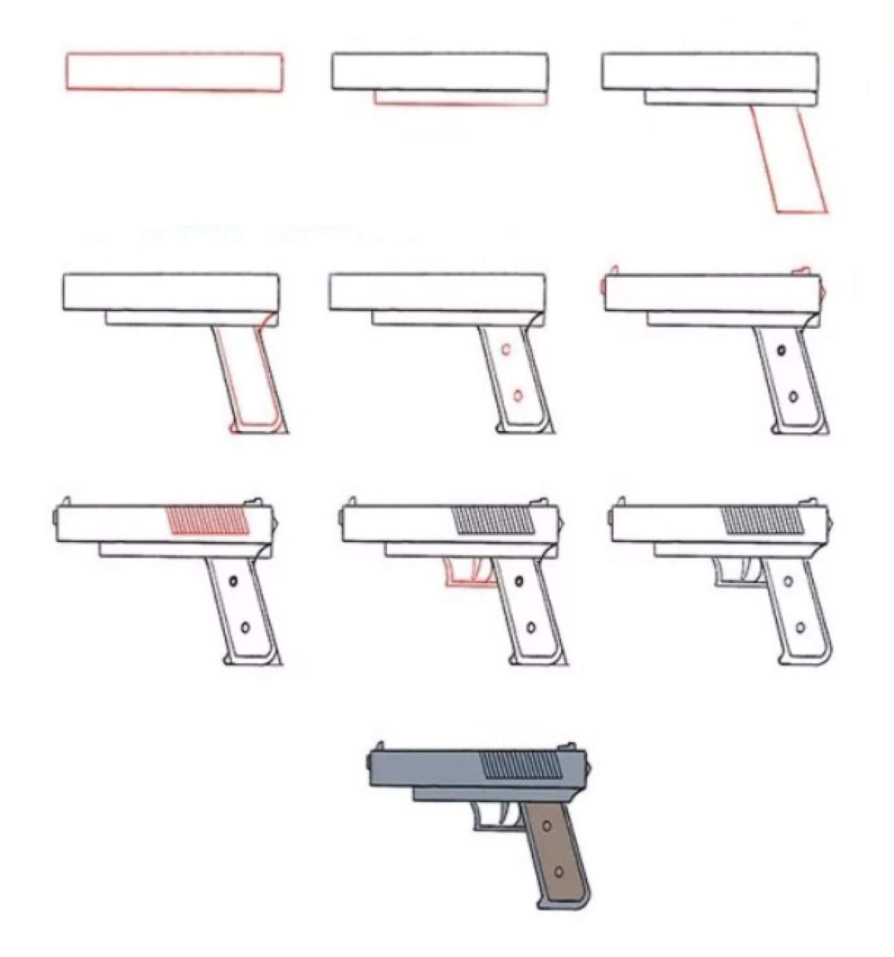 Zeichnen Lernen Pistole (4)