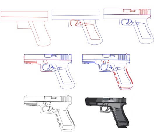 Zeichnen Lernen Pistole (5)