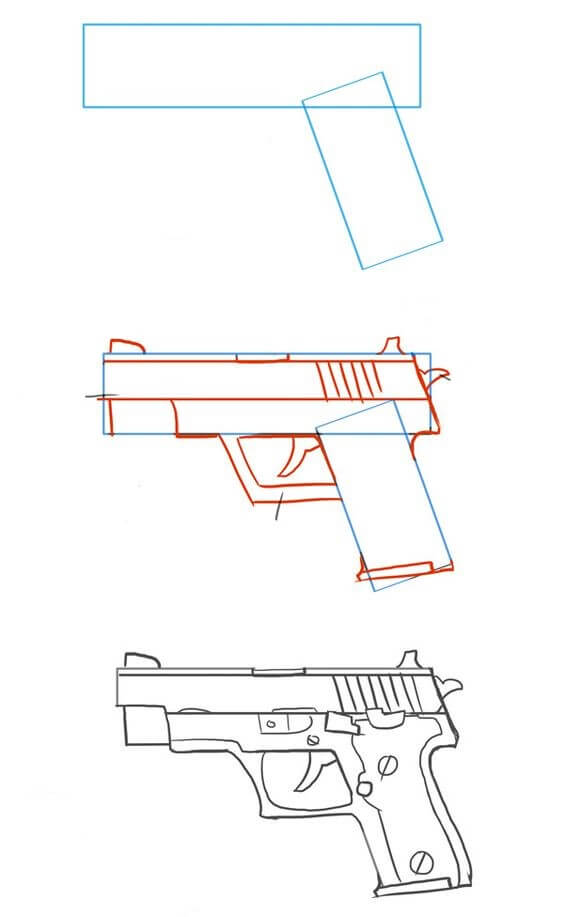 Zeichnen Lernen Pistole (8)