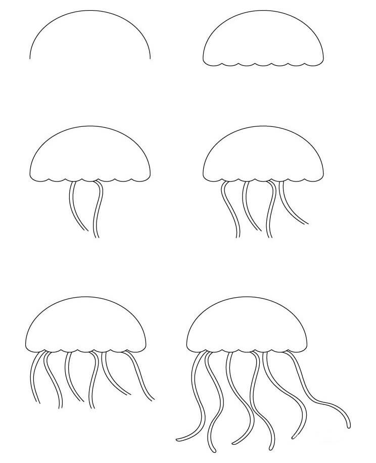 Quallen zeichnen einfach zeichnen ideen