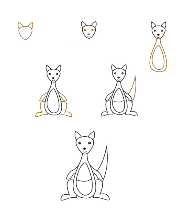 Realistisches Känguru (2) zeichnen ideen