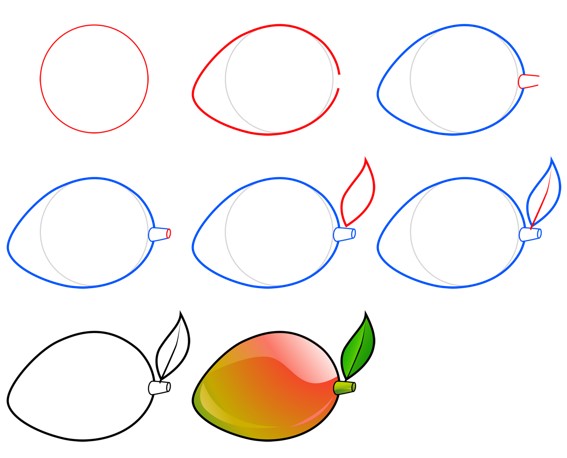 Reife Mango zeichnen ideen