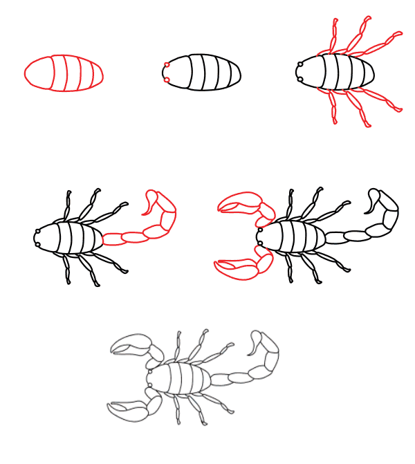 Skorpion zeichnen ideen