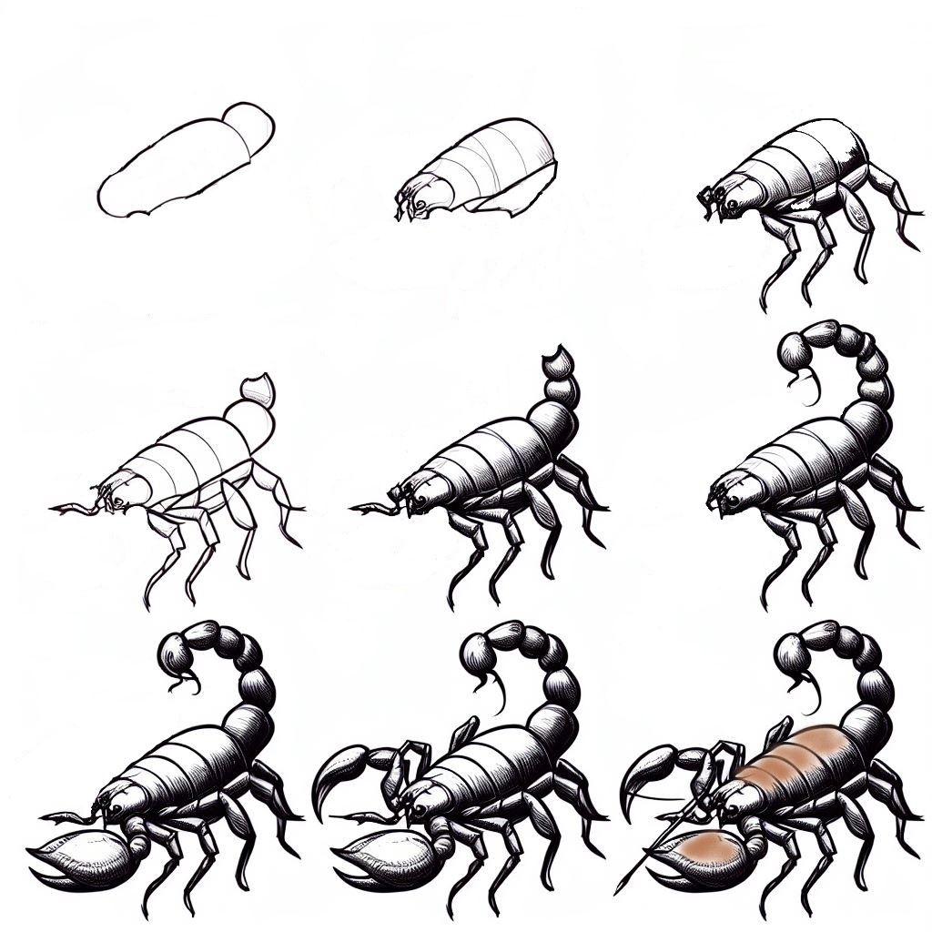 Skorpion zeichnen ideen