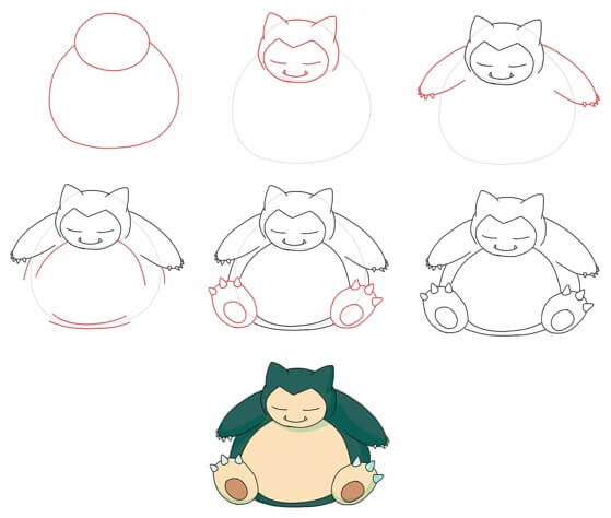 Zeichnen Lernen Snorlax 2