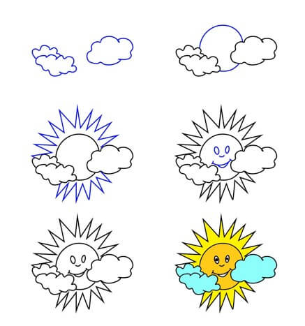 Sonne hinter den Wolken (2) zeichnen ideen