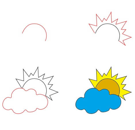 Sonne hinter den Wolken (3) zeichnen ideen