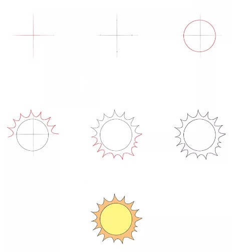Zeichnen Lernen Sonnenidee (2)