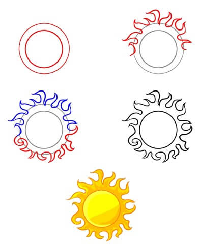Zeichnen Lernen Sonnenidee (4)