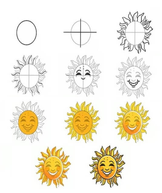 Zeichnen Lernen Sonnenidee (5)