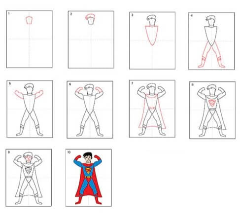 Superman einfache Zeichnung zeichnen ideen