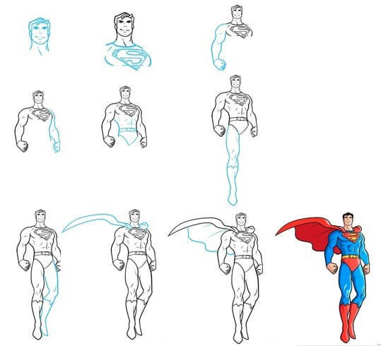 Superman Ganzkörper 2 zeichnen ideen