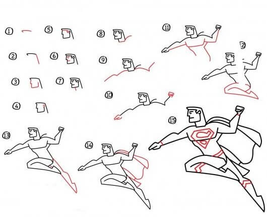 Superman kämpft zeichnen ideen