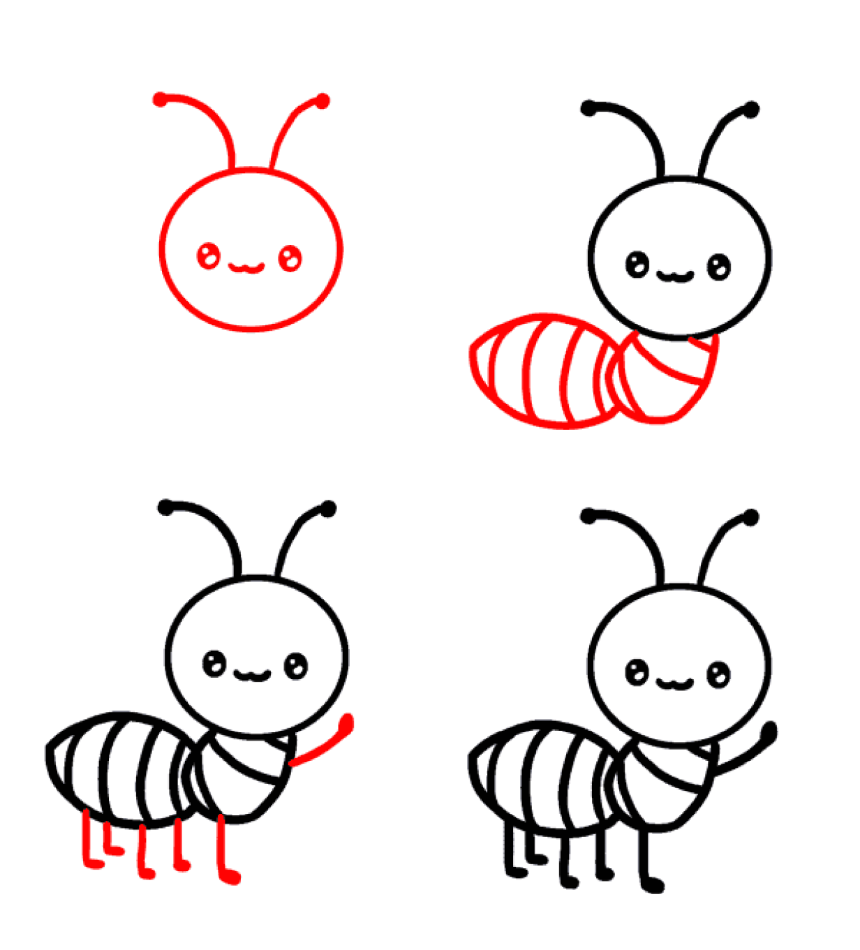 Zeichnen Lernen Süße Ameise