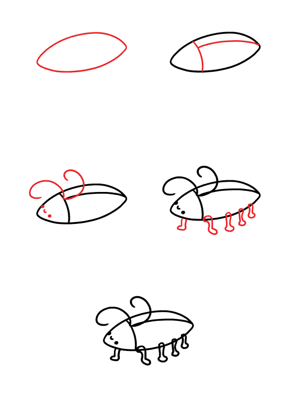 Süße Kakerlake zeichnen ideen