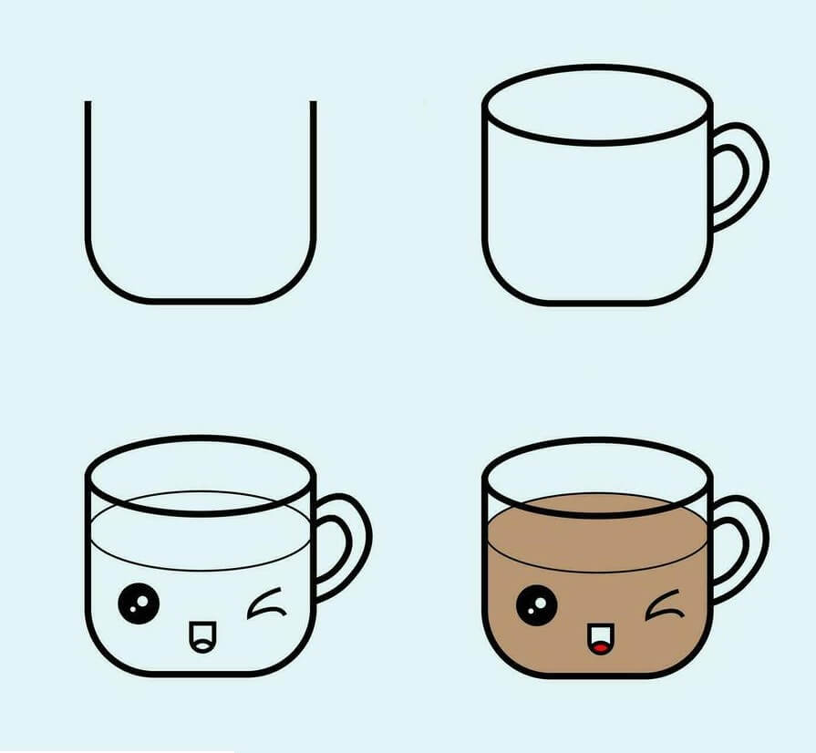 Süße Tasse Kaffee (1) zeichnen ideen