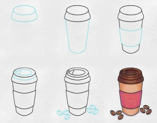 Tasse gesalzener Kaffee zeichnen ideen