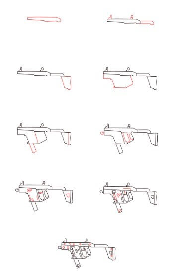 Zeichnen Lernen VECTOR Pistole
