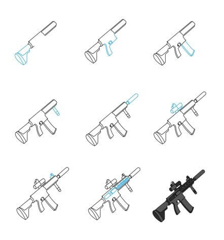 Zeichnen Lernen Waffenidee (7)