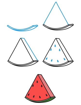 Zeichnen Lernen Wassermelonen-Idee (14)