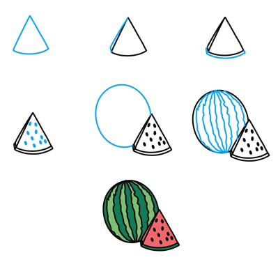 Zeichnen Lernen Wassermelonen-Idee (15)