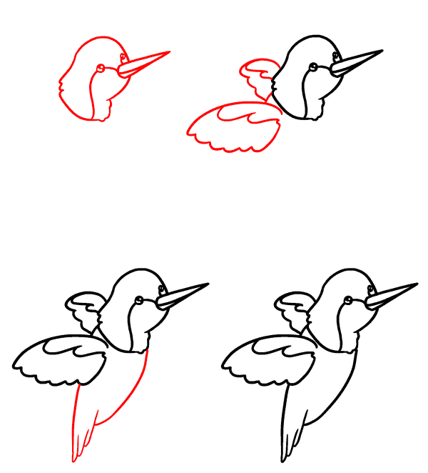 Baby-Kolibri zeichnen ideen