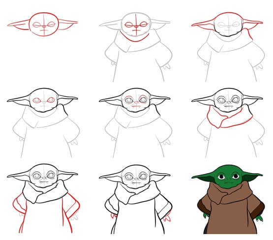 Baby Yoda zeichnen ideen