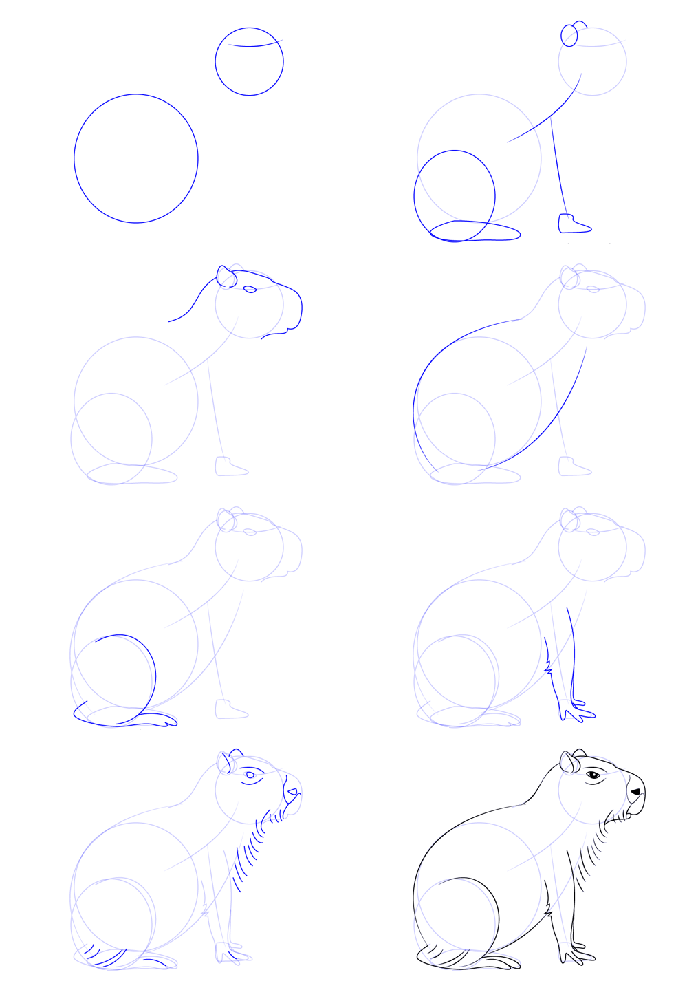 Capybara-Zeichnung einfach (2) zeichnen ideen
