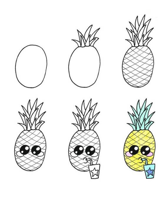 Cartoon-Ananas (1) zeichnen ideen