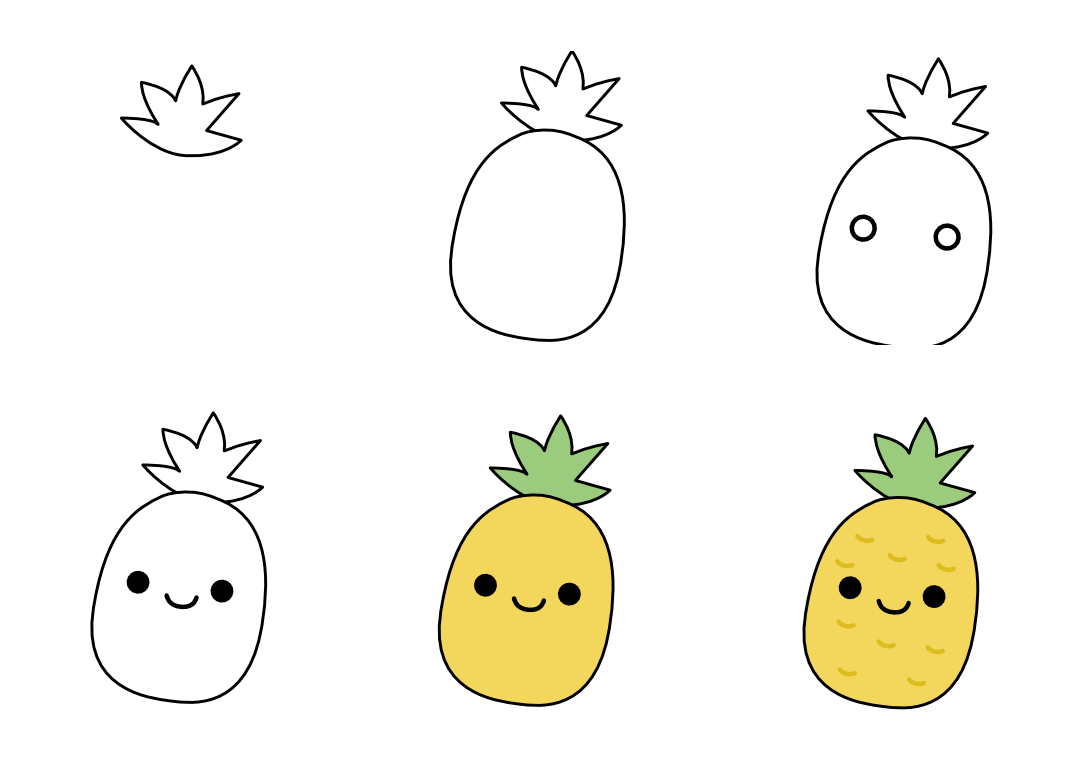 Cartoon-Ananas (4) zeichnen ideen