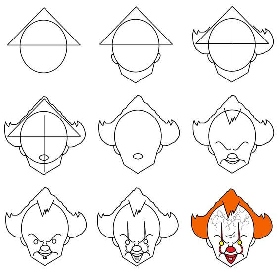 Zeichnen Lernen Clown-Idee (4)