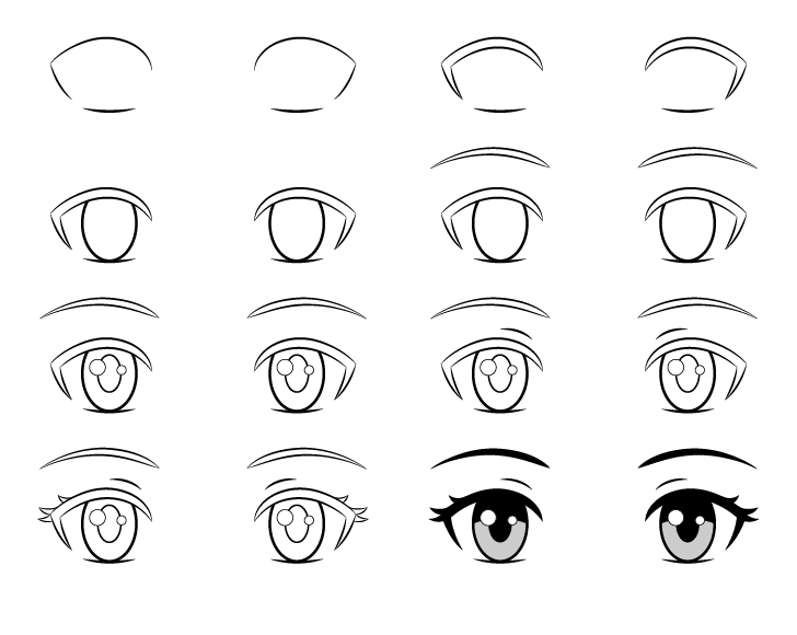 Zeichnen Lernen Einfache Anime-Augen zeichnen (2)