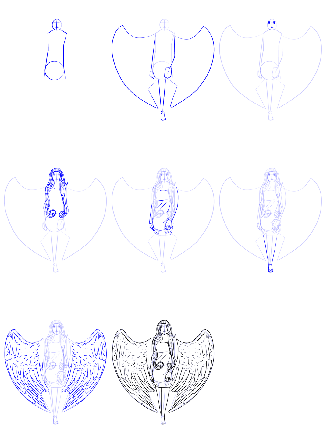 Einfache Engel zeichnen (1) zeichnen ideen