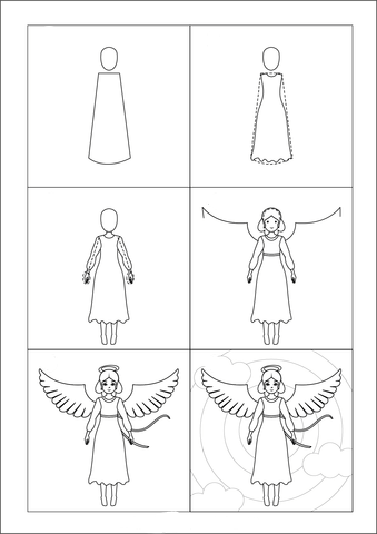 Einfache Engel zeichnen (2) zeichnen ideen