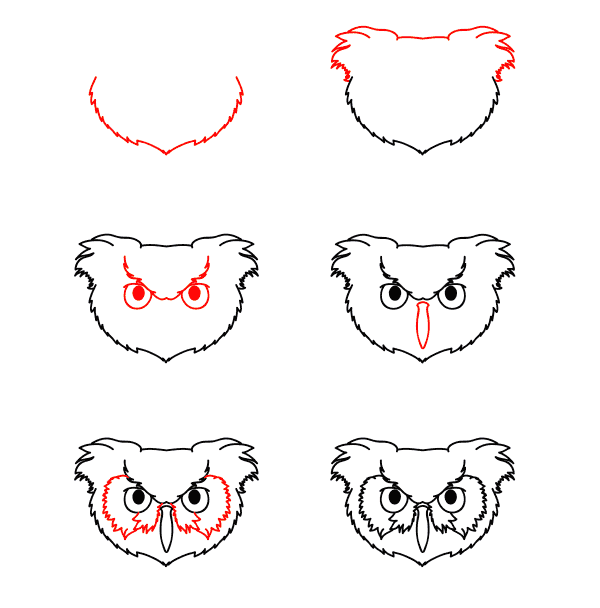 Eulengesicht zeichnen ideen