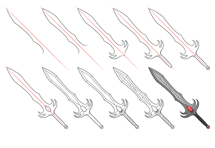 Zeichnen Lernen Großes Schwert (3)