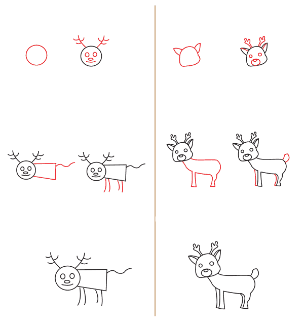 Hirsch für Kind (2) zeichnen ideen