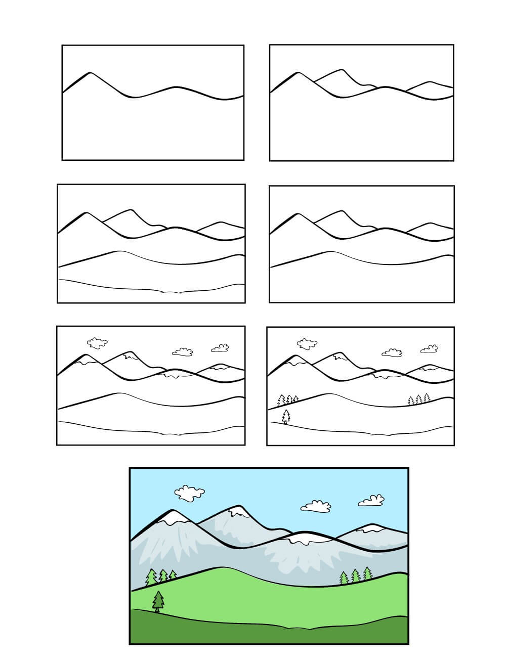 Idee mit den Bergen (10) zeichnen ideen